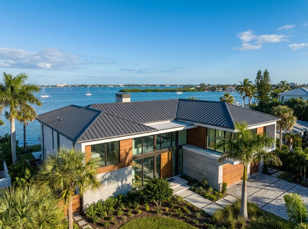 Standing seam metal roof on a coastal Florida home