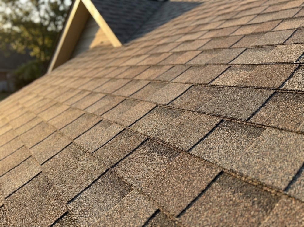 Architectural shingle roof close-up